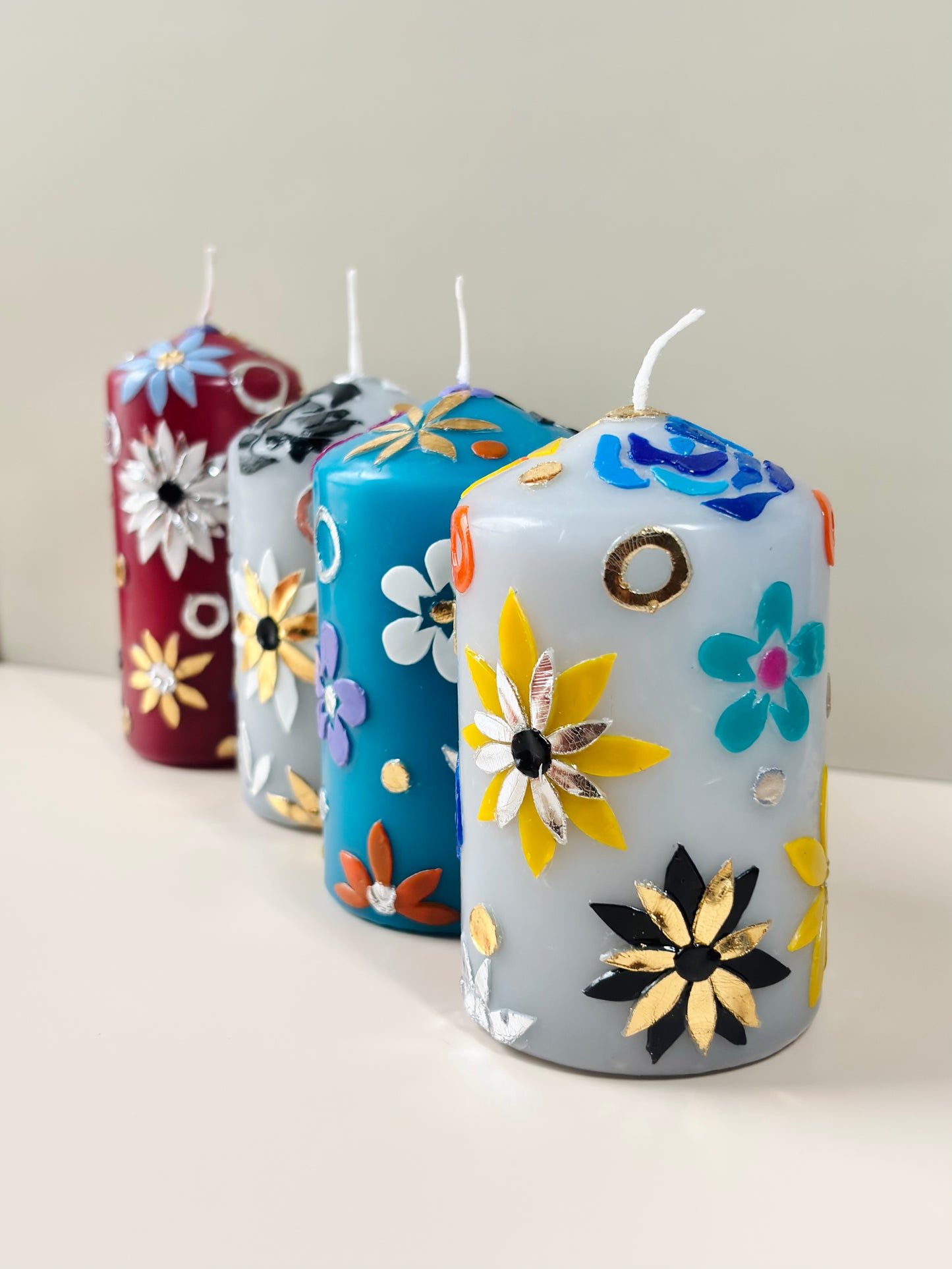 Bloom Collection Pillar Candle Gift Set (Set of 4)