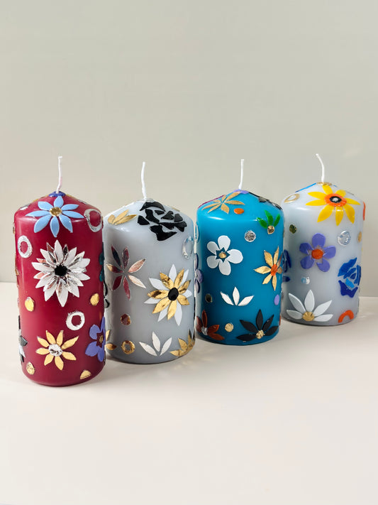 Bloom Collection Pillar Candle Gift Set (Set of 4)