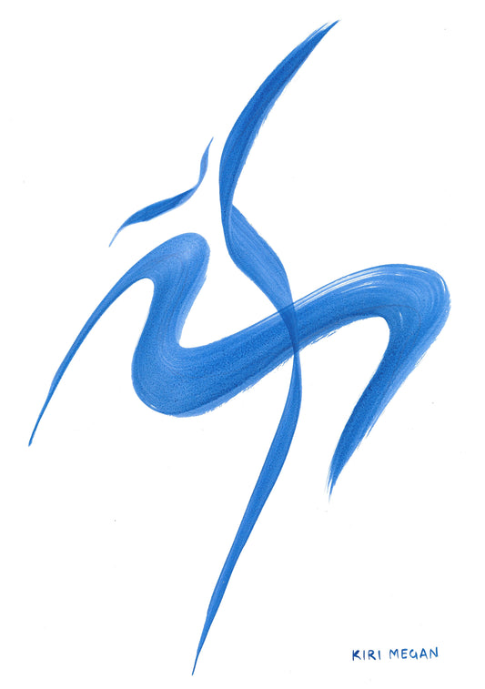 Blue Dancer I - Expressive Dancer Painting (A3)