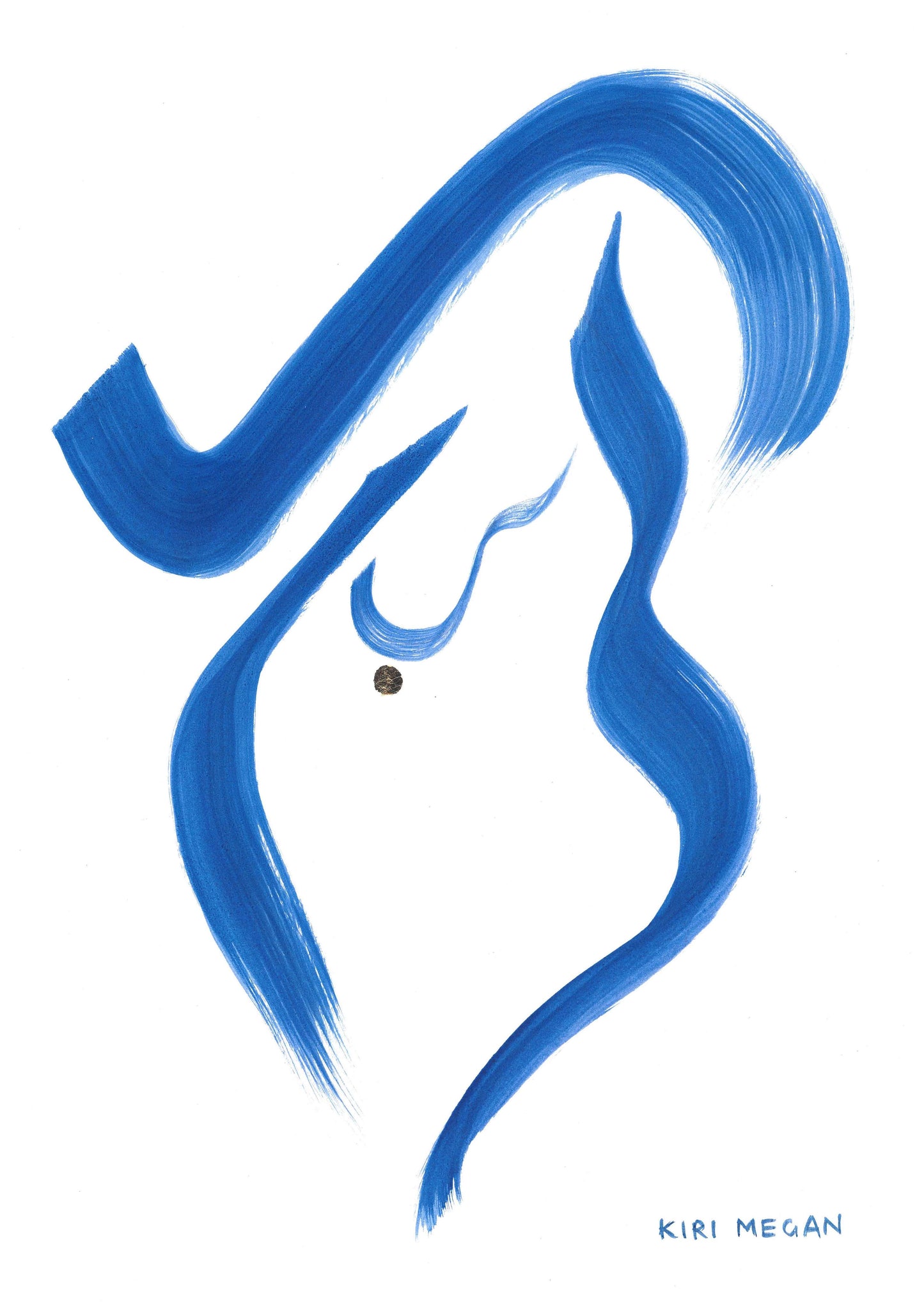 Blue Dancer II - Fluid Dance Art Painting (A3)