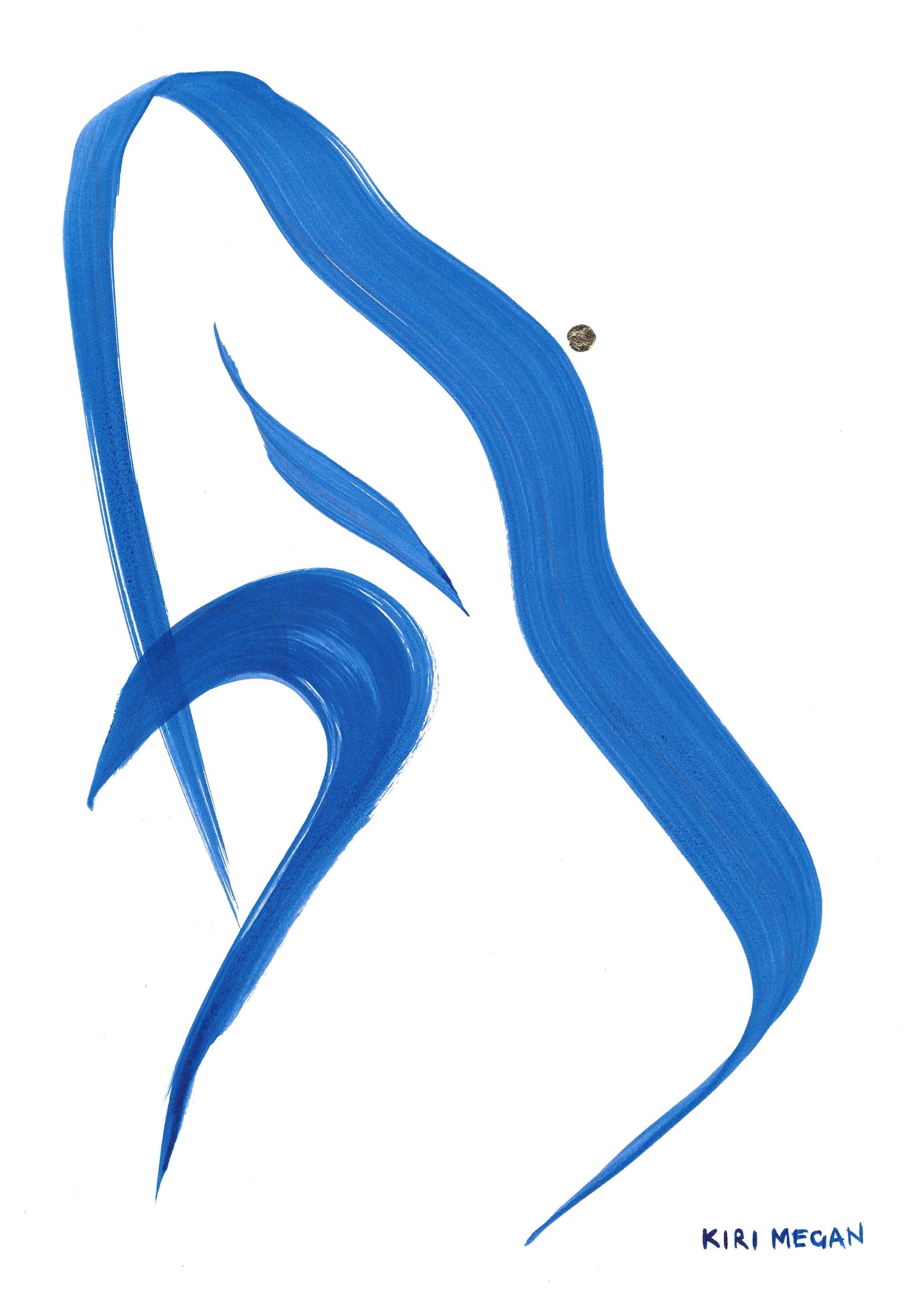 Blue Dancer III - Dynamic Line Art Dancer (A3)