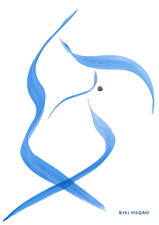 Blue Dancer IV - Modern Dance Abstract Painting (A3)