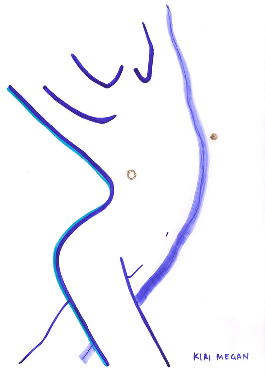 Blue Flame Dancer II - Dance-inspired Wall Art (A3)