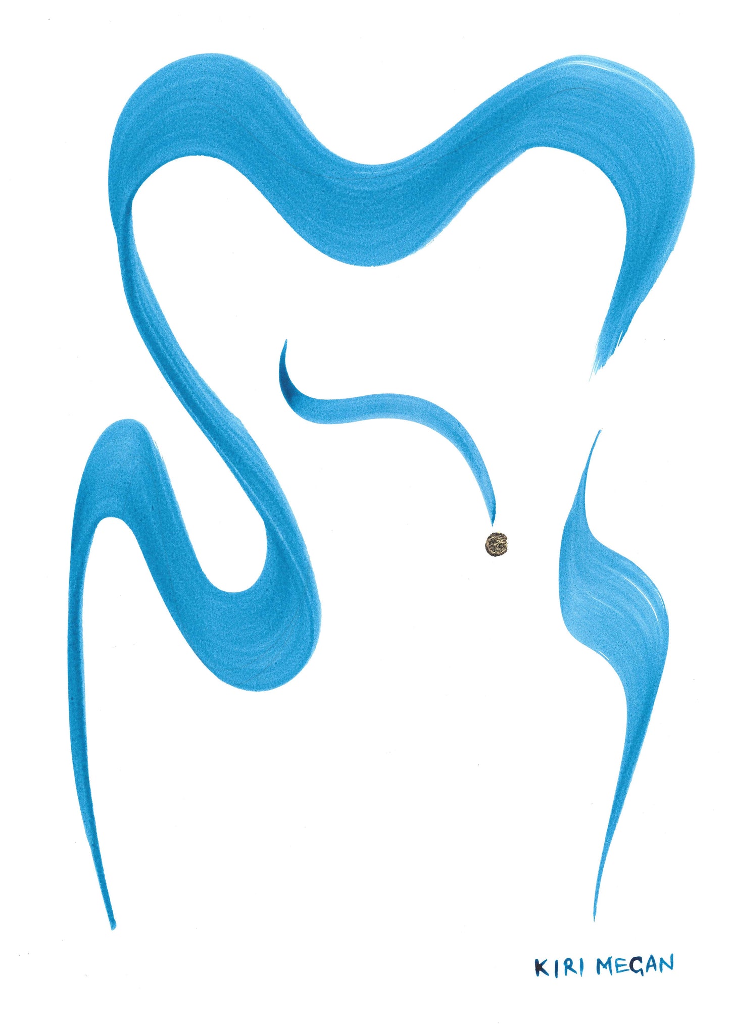 Blue Madonna IV - Symbolic Woman Painting (A3)