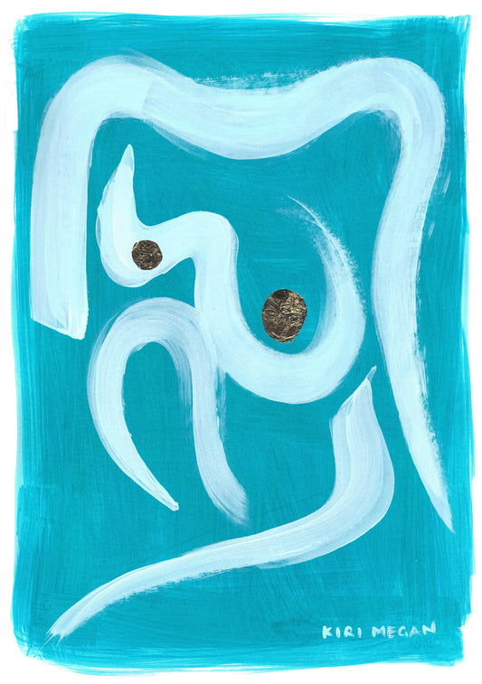 Blue Wash Madonna I - Ethereal Figurative Wall Art (A3)