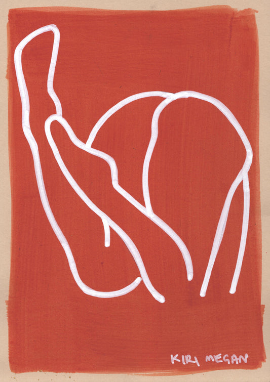 Burn II  – Terracotta Ink Wash Figurative Study (A5)