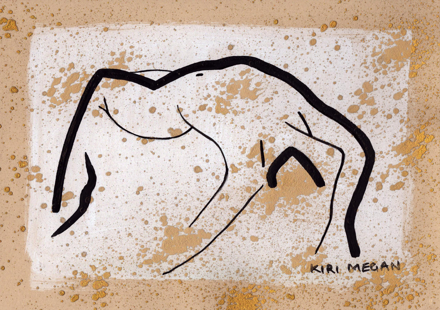 Charcoal Ash I – Reclining Figure in Black Ink (A5)