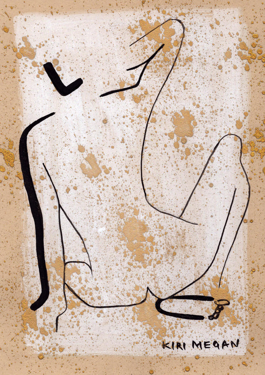 Charcoal Ash III – Contemporary Life Study in Ink (A5)