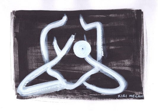 Coal I - Strong Pose Figurative Painting on Paper (A4)