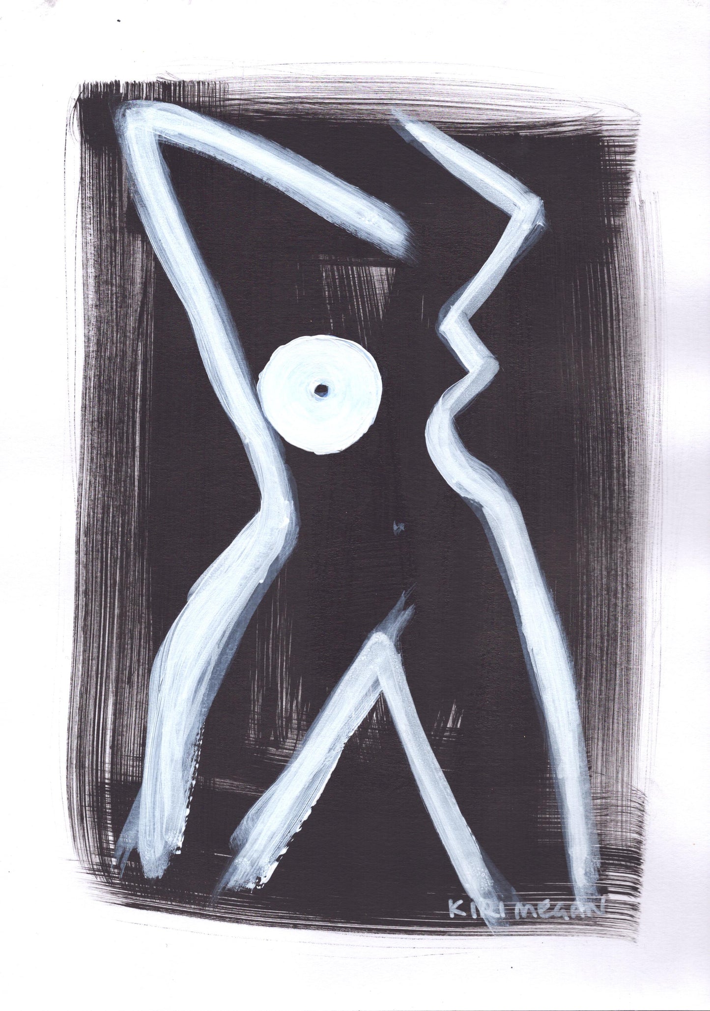 Coal II - Contemporary Figurative Painting in Mixed-Media (A4)