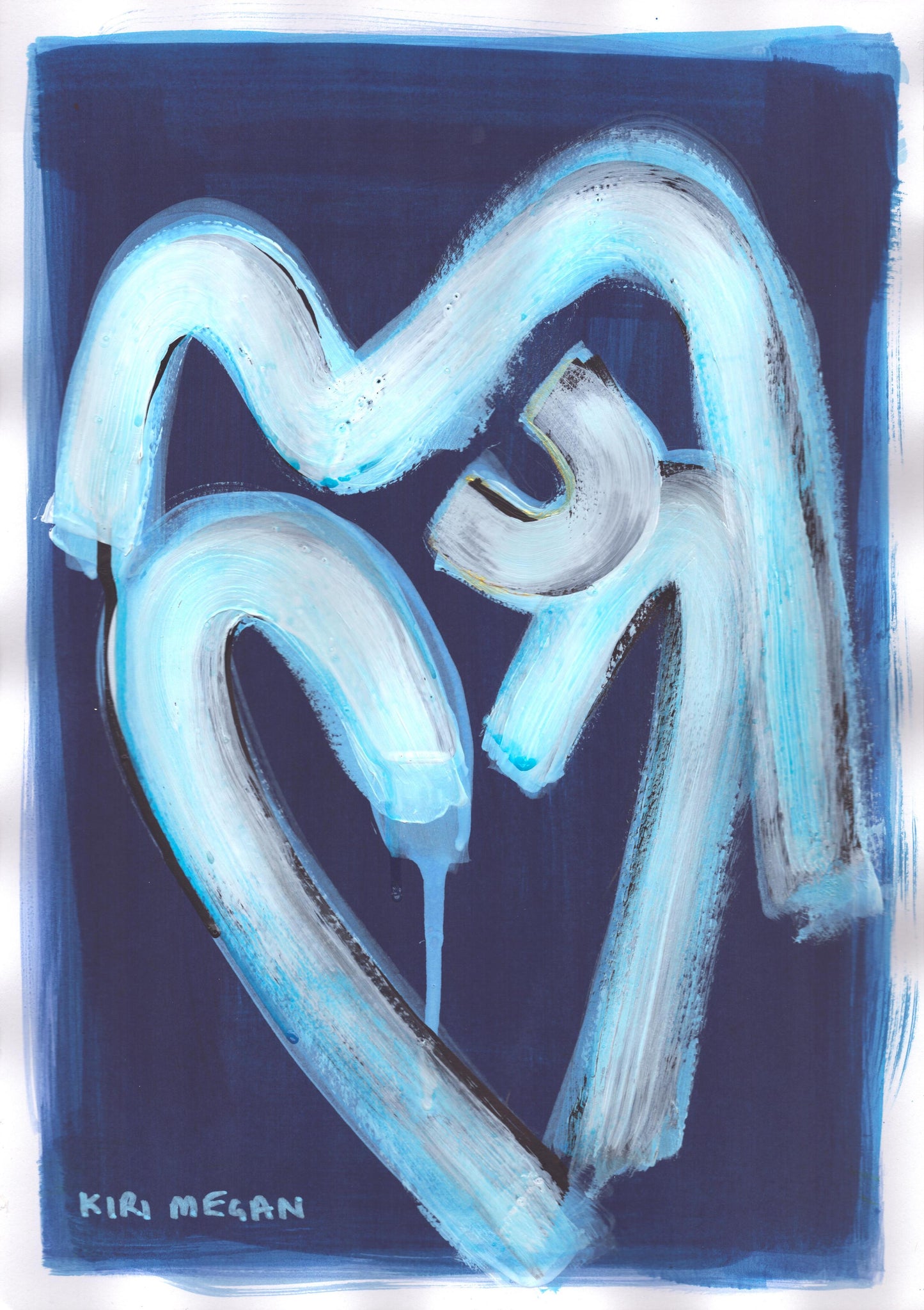 Deep Blue IX - Contemporary Blue Figurative Painting (A3)