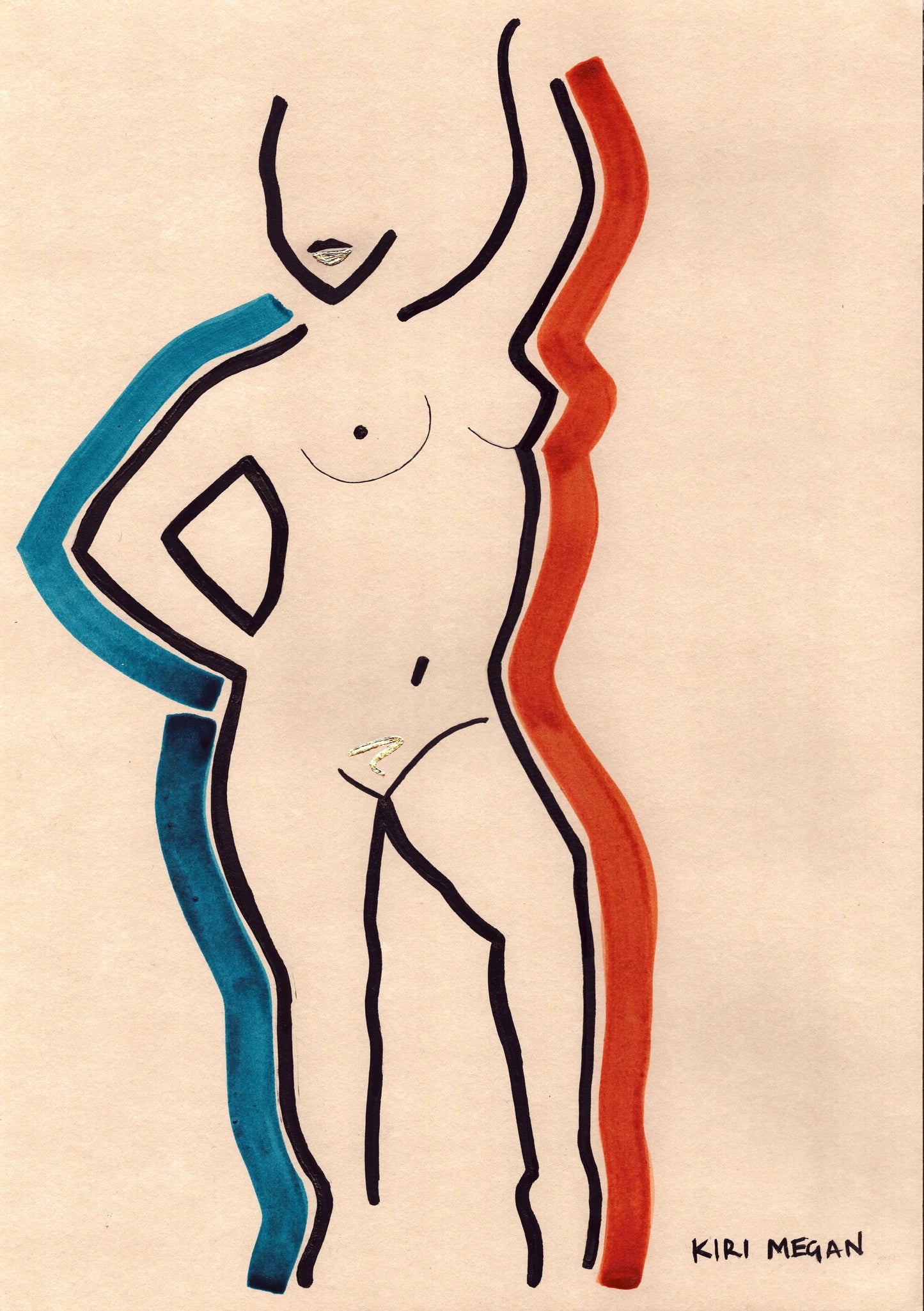 Embers II - Gestural Contemporary Painting (A3)