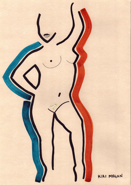 Embers II - Gestural Contemporary Painting (A3)