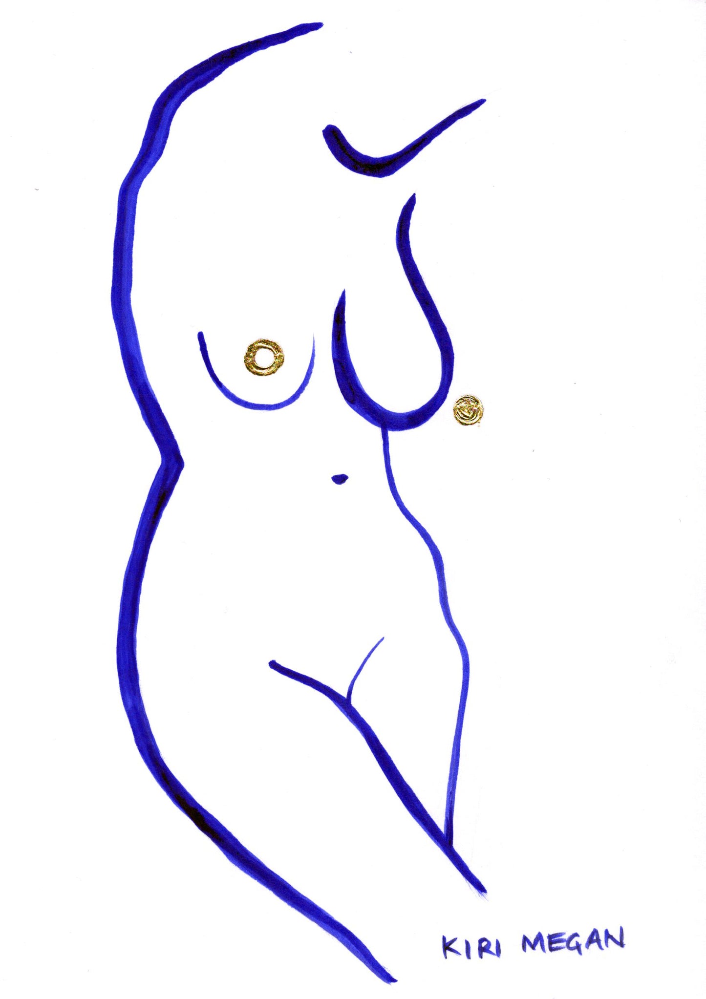 Heat V - Abstract Line Art Blue Ink (A5)