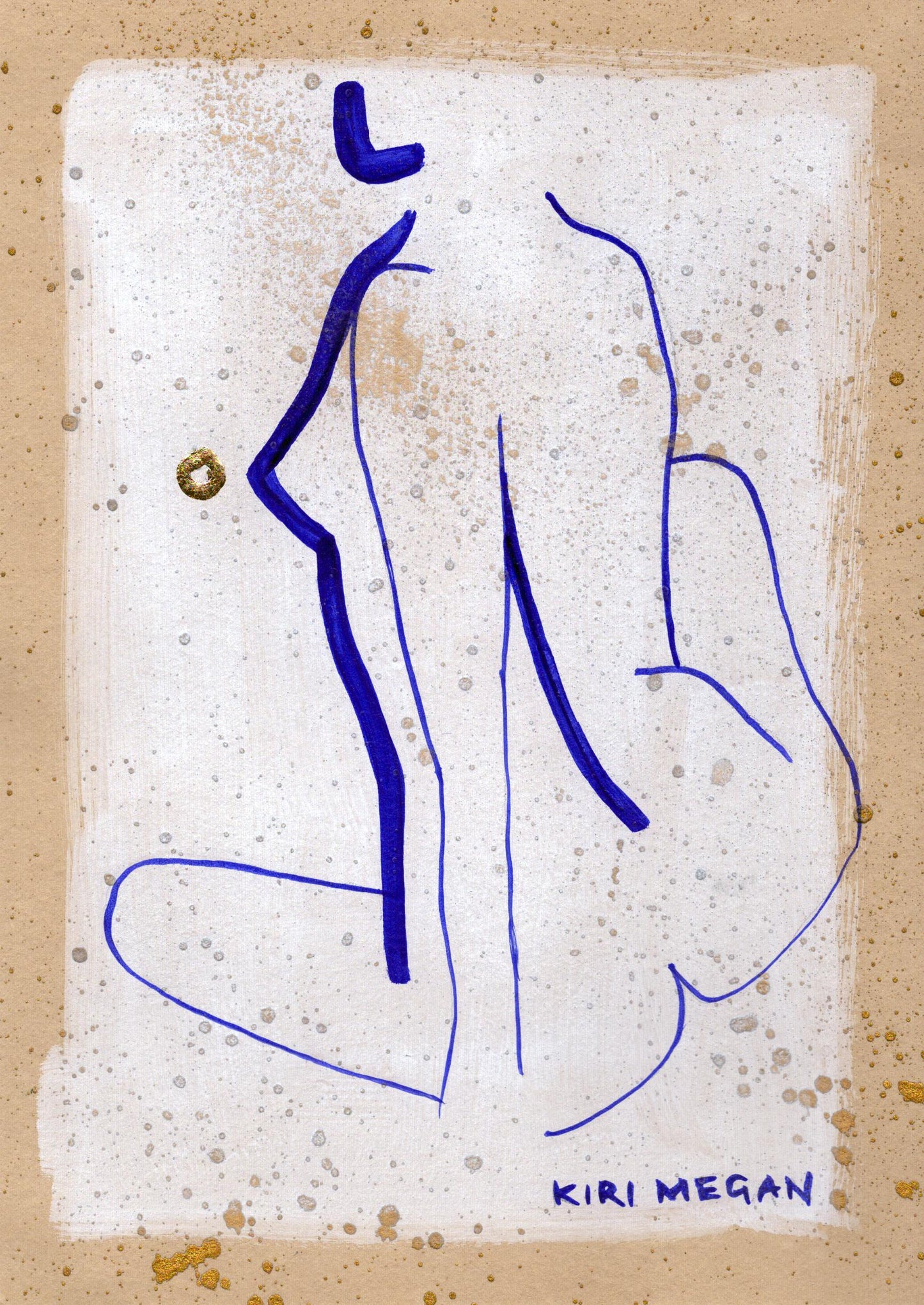 Powder VIII – Blue Ink Life Drawing on Paper (A5)