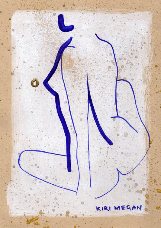 Powder VIII – Blue Ink Life Drawing on Paper (A5)