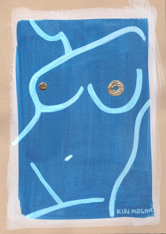 Pure II - Minimal White Figurative Line Drawing (A5)