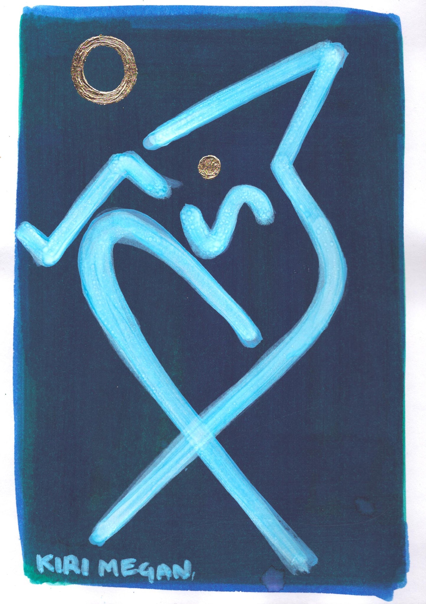 Splash IV  –  Blue Wash Figurative Line Study (A5)