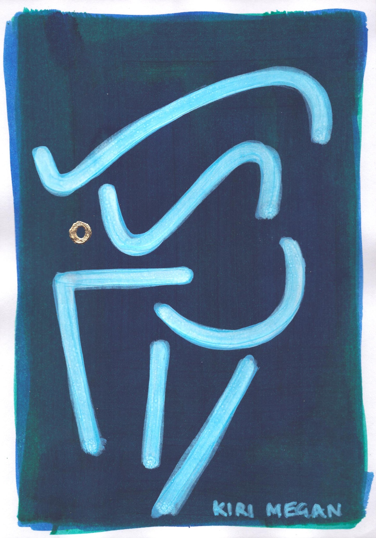 Splash V  –  Gold Leaf Detail Abstract Drawing (A5)